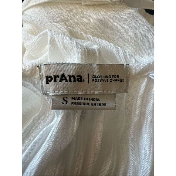 PrAna Fernie Wide Leg Jumpsuit White Size S NWT Lightweight Semi-Sheer Coverup - Picture 15 of 16